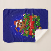 kerstkonijn sherpa deken (Voorkant (horizontaal))
