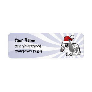 Kerstkonijn (slappe oor glad haar) etiket