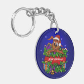 kerstkonijn sleutelhanger (Voorkant Links)