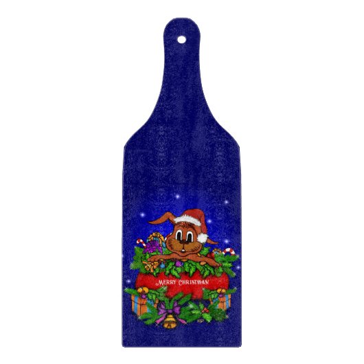 kerstkonijn snijplank (Voorkant)