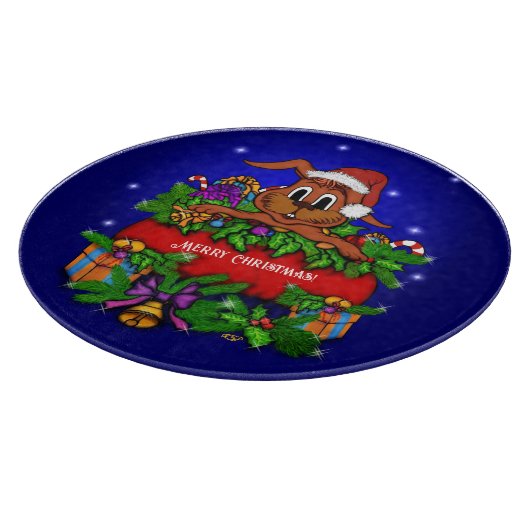 kerstkonijn snijplank (Hoek)