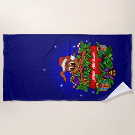 kerstkonijn strandlaken (Voorkant)