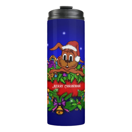 kerstkonijn thermosbeker (Voorkant)