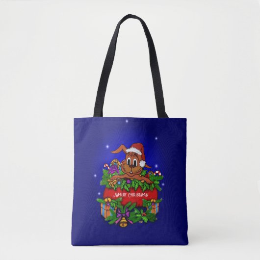 kerstkonijn tote bag (Voorkant)