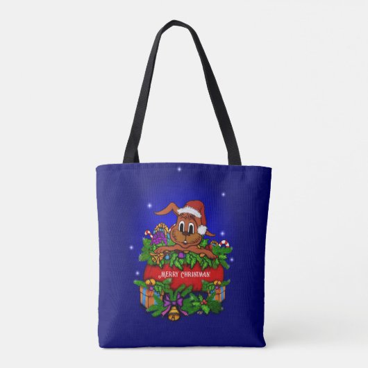 kerstkonijn tote bag (Achterkant)