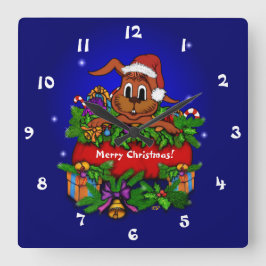 kerstkonijn vierkante klok