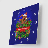 kerstkonijn vierkante klok (Hoek)