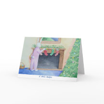 Kerstkonijn Vouwbare Kerstkaart