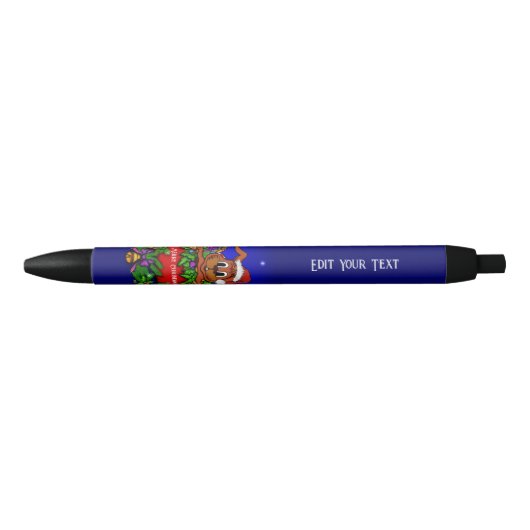 kerstkonijn zwarte inkt pen (Voorkant)