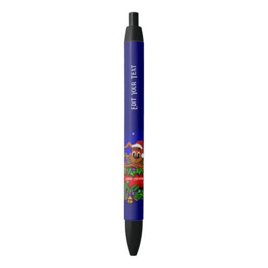 kerstkonijn zwarte inkt pen (Voorkant Verticaal)