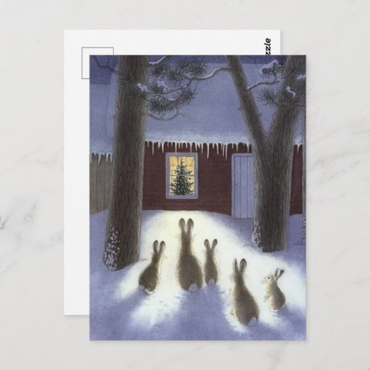 Kerstkonijnen Briefkaart (Voorkant / Achterkant)