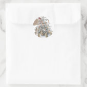 Kerstkonijnen ronde sticker (Tas)