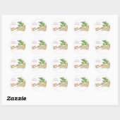 Kerstkonijnen ronde sticker (Vel)