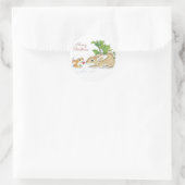 Kerstkonijnen ronde sticker (Tas)