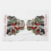 kerstkonijnen Santa Hoppy Feestdagen Bunny Pet Theedoek (Horizontaal)