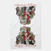 kerstkonijnen Santa Hoppy Feestdagen Bunny Pet Theedoek (Verticaal)