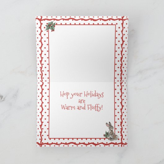 Kerstkonijnen & Santa Vakantie Schattige Bunny Ret Feestdagen Kaart (Binnen)