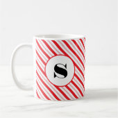 kerstkonijnenblad Stripe Monogram Koffiemok (Links)