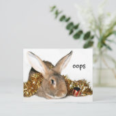 Kerstkonijnenboe Feestdagenkaart (Staand voorkant)