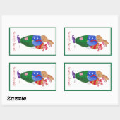 kerstkonijnenboekje rechthoekige sticker (Vel)