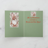 kerstkonijnenkaart konijn Lover Grey Feestdagen Kaart (Binnen)