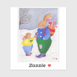 Kerstkonijnenkonijn-Sticker Sticker