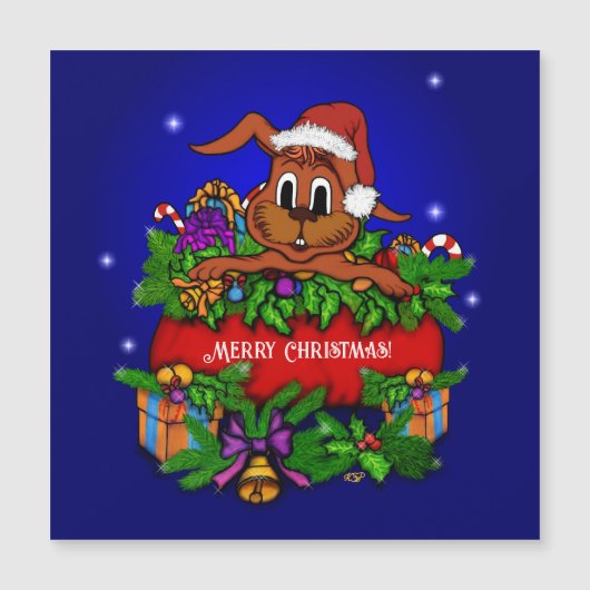 kerstkonijnenmagnetische kaart (Voorkant)