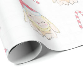 kerstkonijnenpatroon cadeaupapier