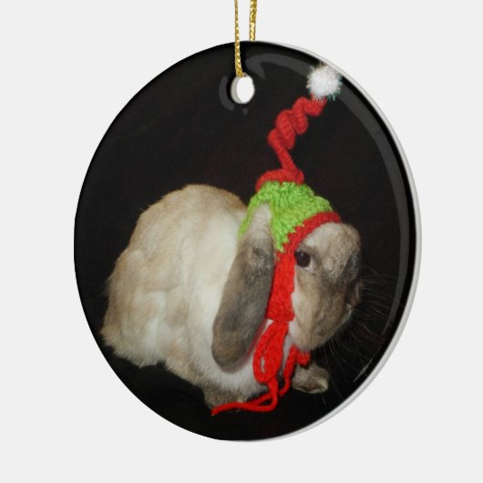 kerstkonijnensieraad keramisch ornament (Links)