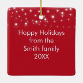 Kerstkoning Charles op een rode fluwelen stoel Keramisch Ornament (Achterkant)