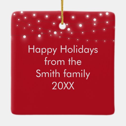 Kerstkoning Charles op een rode fluwelen stoel Keramisch Ornament (Achterkant)