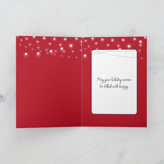 Kerstkoning Charles Spaniel op een rode stoel Feestdagen Kaart (Binnen)