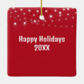 Kerstkoning Charles Spaniel op een rode stoel Keramisch Ornament (Achterkant)