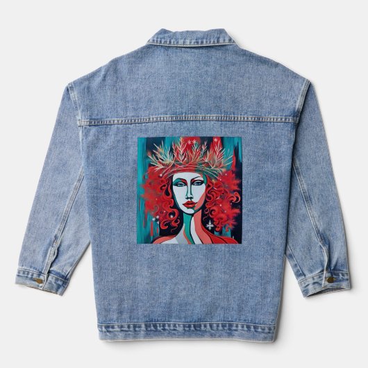 kerstkoningin denim jacket (Achterkant)