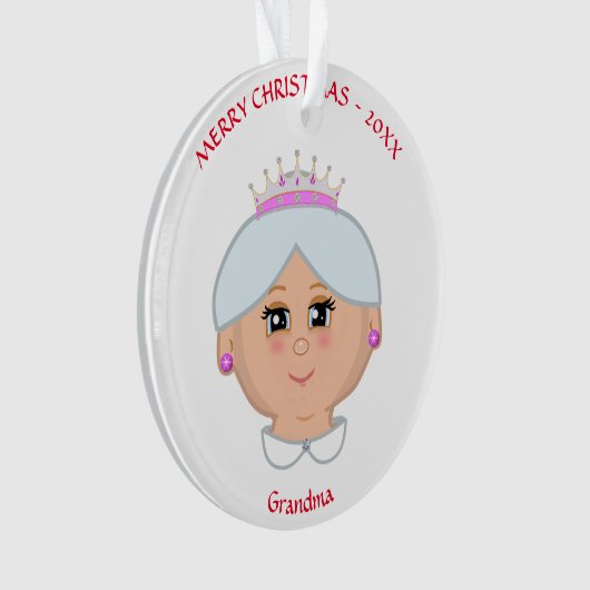 Kerstkoningin voor moeder, tante, oma, leraar ornament (voorkant)