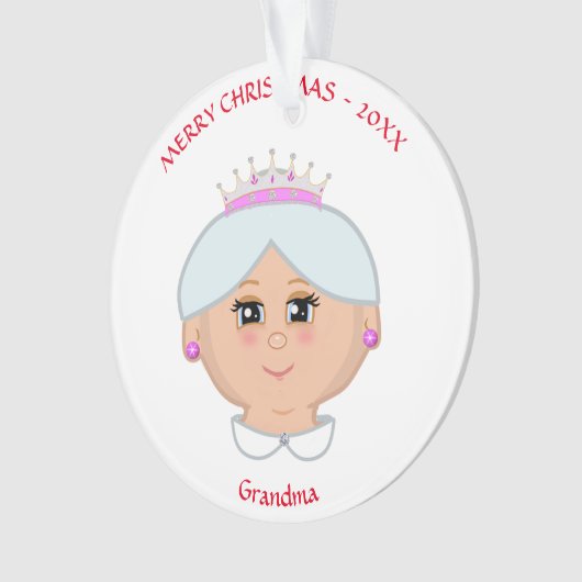 Kerstkoningin voor moeder, tante, oma, leraar ornament (voorkant)