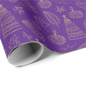 Kerstkoninklijk paars cadeaupapier (Rol Hoek)