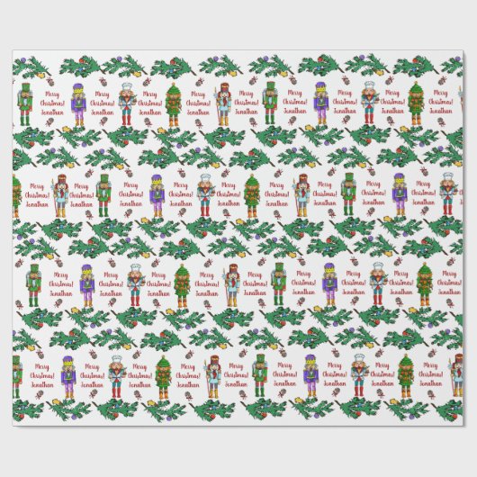 Kerstkoninklijke bonbakkersbont - Gepersonaliseerd Cadeaupapier (Vlak)