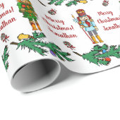 Kerstkoninklijke bonbakkersbont - Gepersonaliseerd Cadeaupapier (Rol Hoek)