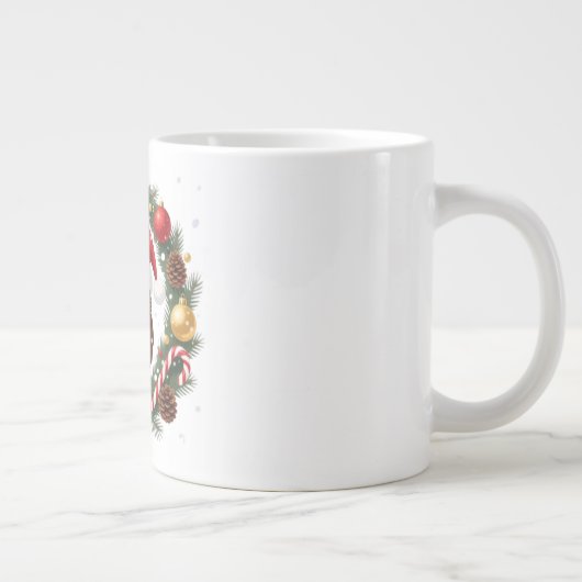 Kerstkool in een feestkroon grote koffiekop (Rechts)