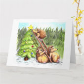 kerstkool kaart (Gele Bloem)