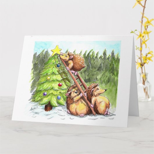 kerstkool kaart (Gele Bloem)