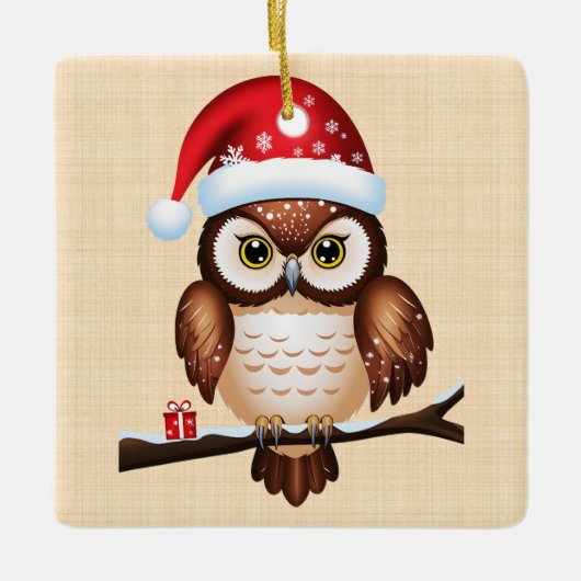 Kerstkool Keramisch Ornament (Voorkant)