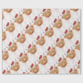 kerstkool met kerstPet Cadeaupapier (Vlak)