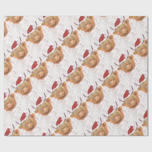 kerstkool met kerstPet Cadeaupapier (Vlak)