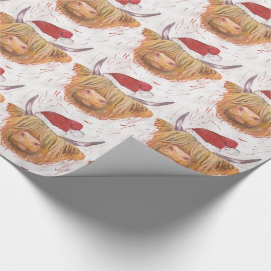 kerstkool met kerstPet Cadeaupapier (Hoek)