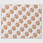 kerstkool met kerstPet Cadeaupapier (Vlak)