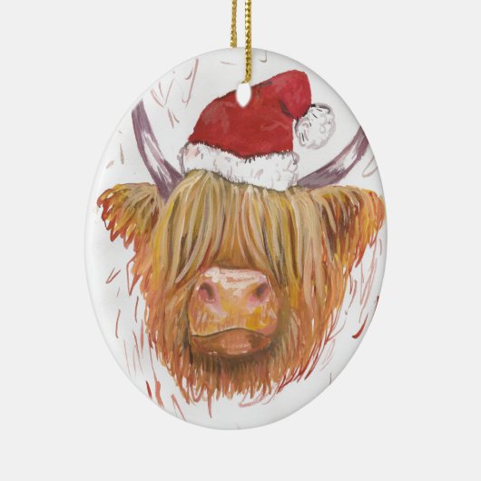 kerstkool met kerstPet Keramisch Ornament (Rechts)