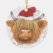 kerstkool met kerstPet Keramisch Ornament (Voorkant)