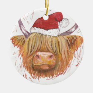 kerstkool met kerstPet Keramisch Ornament